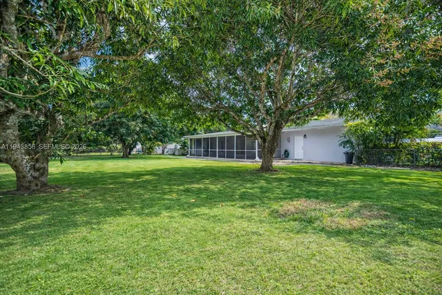 a view of a house with a backyard