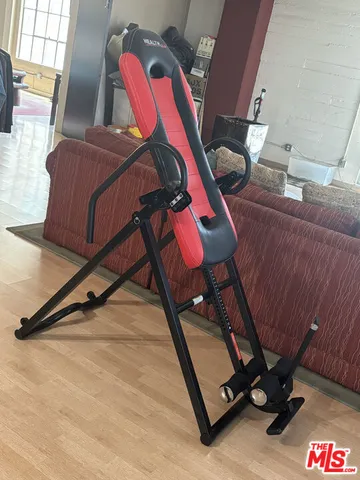 a room with gym equipment