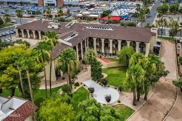 an aerial view of multiple houses