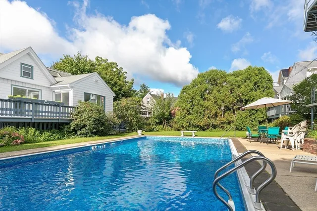 a view of balcony with small garden