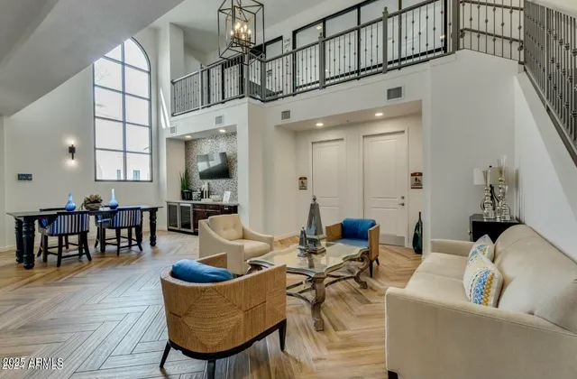 a living room with furniture