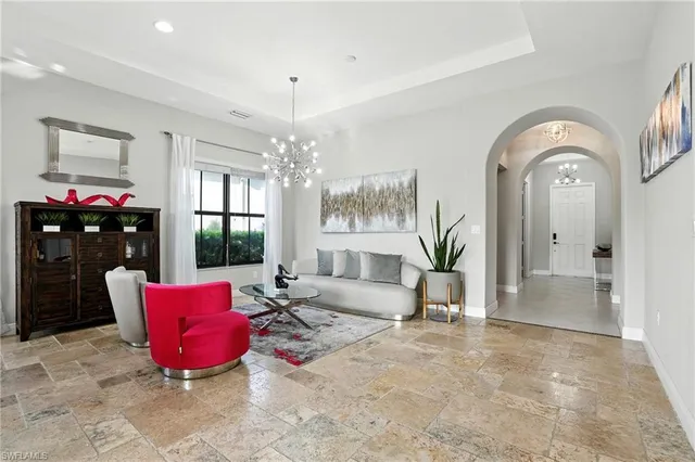 a living room with furniture