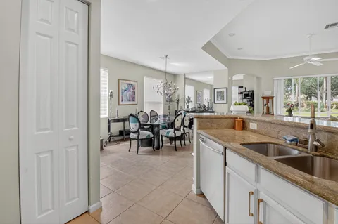 a kitchen with lots of counter top space