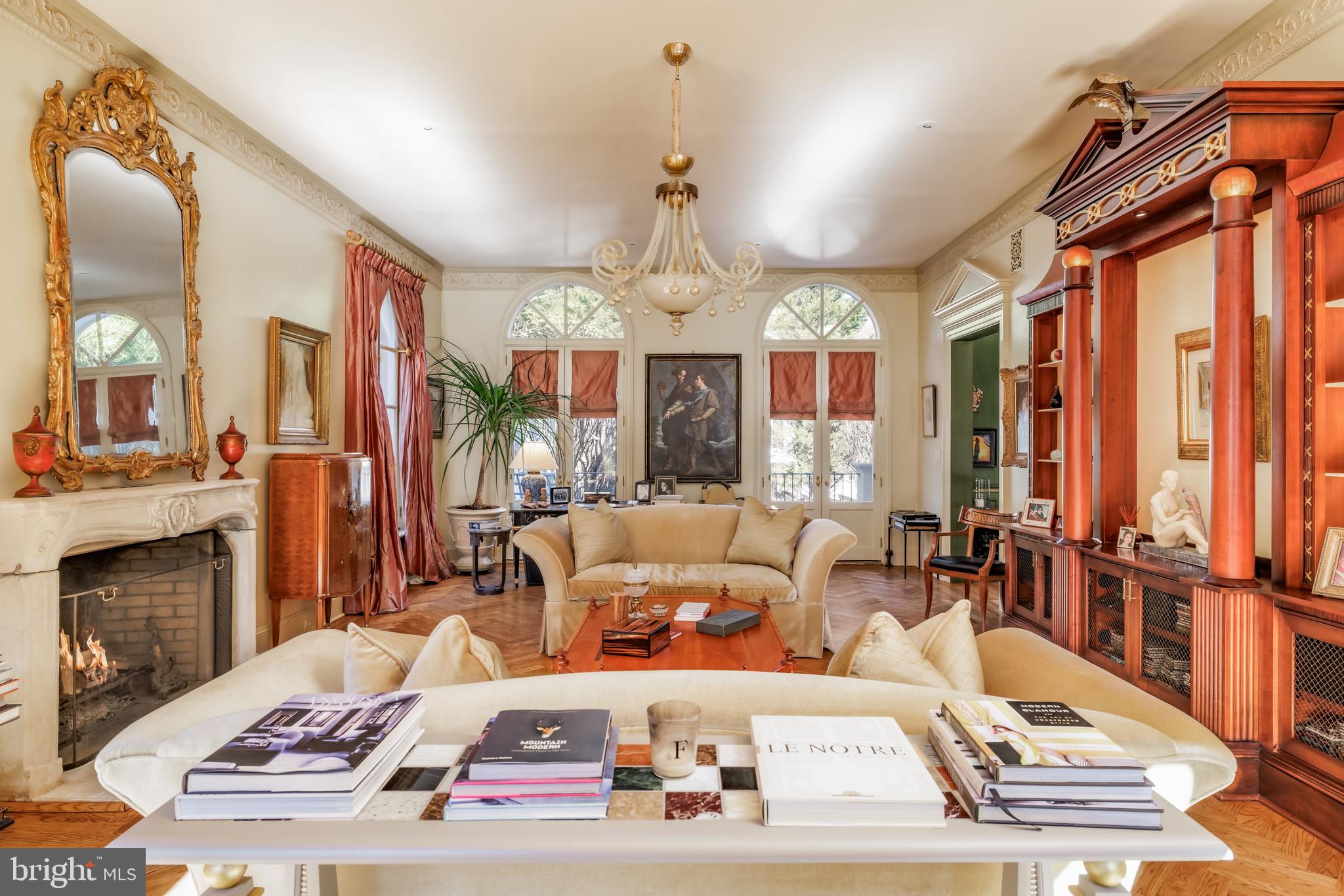2740 Chain Bridge Road Northwest Washington, DC 20016 - Photo 18 of 50 a living room with furniture and a fireplace