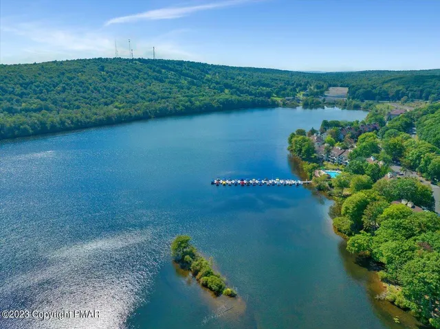 a view of a lake with outdoor space