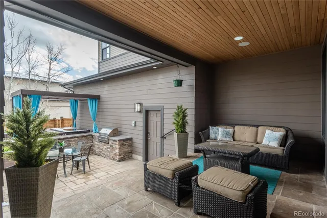 a outdoor living space with furniture