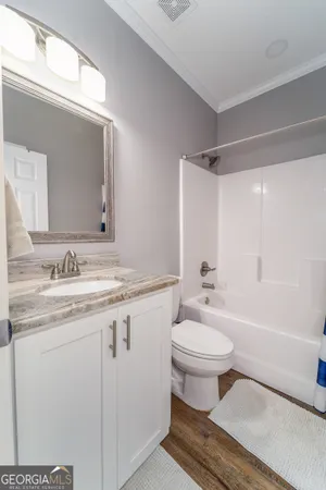 a view of a lush green forest