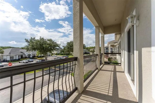 a city view from a balcony