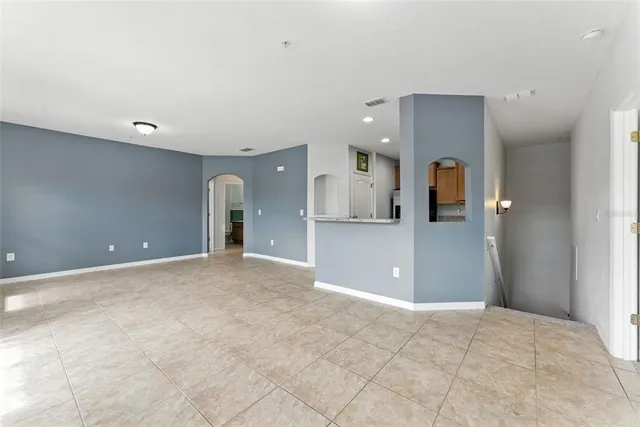 a view of a kitchen with a sink