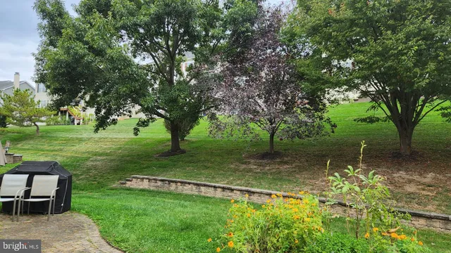 a view of backyard with green space