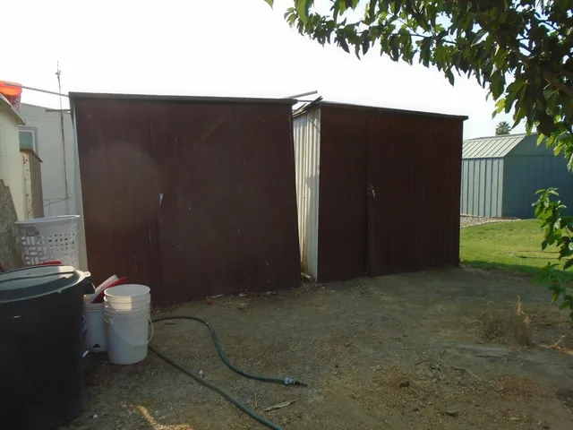 a view of a wooden door