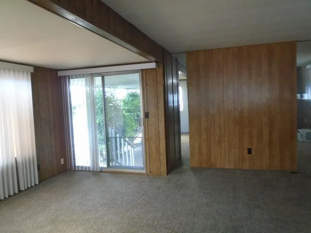 an empty room with windows