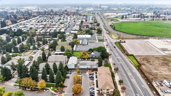 an aerial view of a city with lots of residential buildings