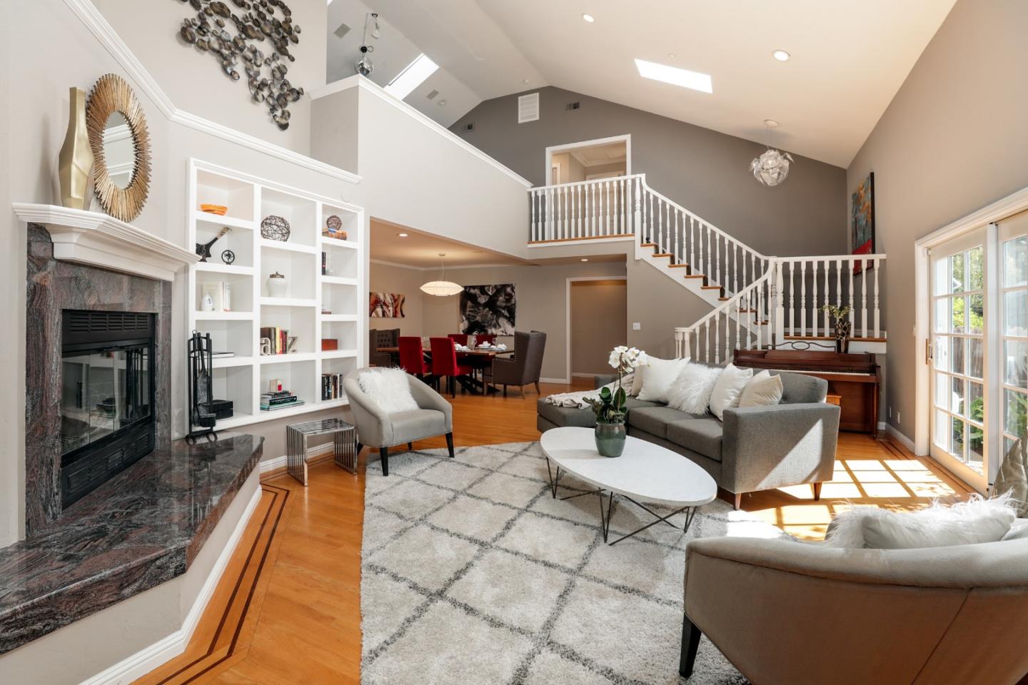 1314 Cloud Avenue Menlo Park, CA 94025 - Photo 5 of 31 a living room with furniture fireplace and a flat screen tv