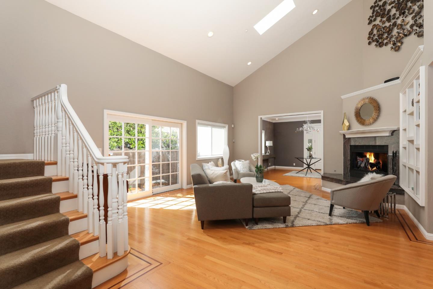 1314 Cloud Avenue Menlo Park, CA 94025 - Photo 6 of 31 a living room with furniture and a fireplace