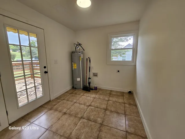 a view of an entryway with a window