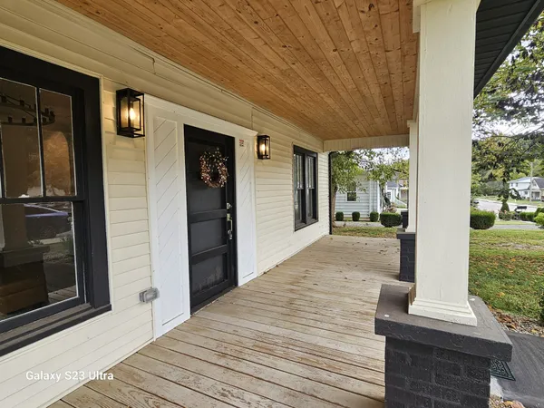 a view of a porch