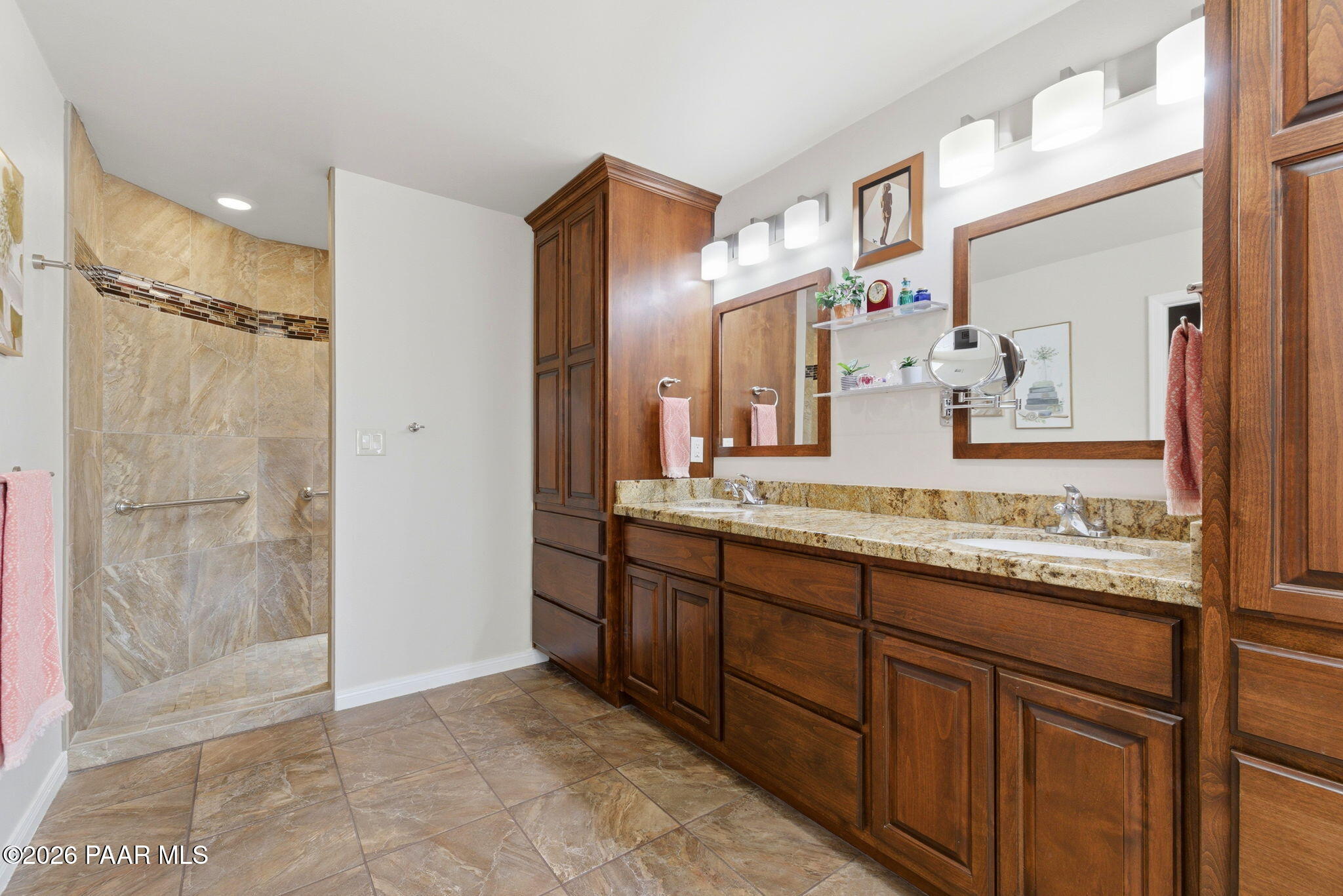 2405 North Williamson Valley Road Prescott, AZ 86305 - Photo 32 of 79 a bathroom with a granite countertop sink mirror and double