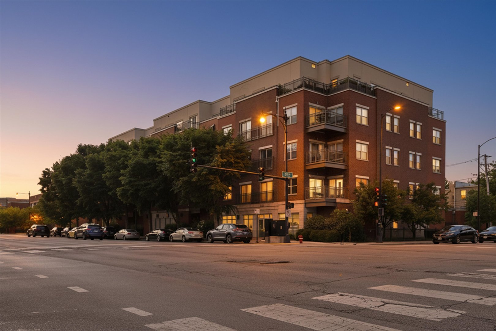 1155 West Roosevelt Road, Unit 404 Chicago, IL 60608 - Photo 29 of 30 a view of a street with a building in the background
