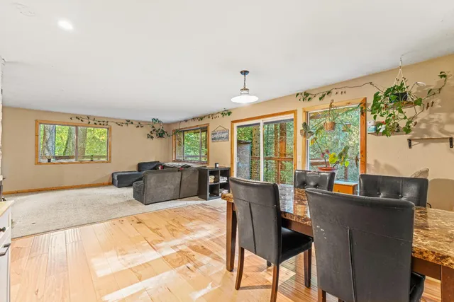 a bed room with a bed and furniture