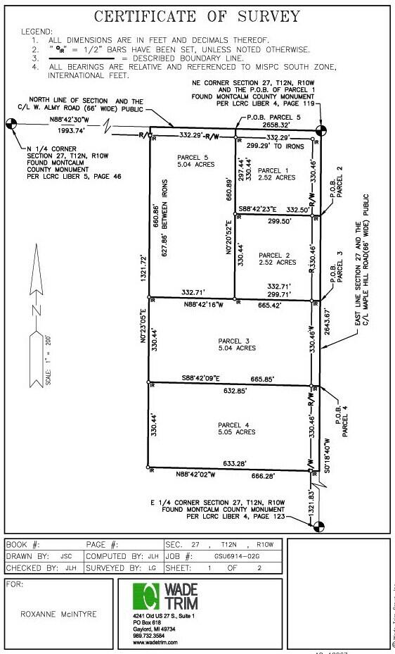 Parcel #1 Parcel Road Howard City, MI 49329 - Photo 1 of 12 Survey 8,12,2025