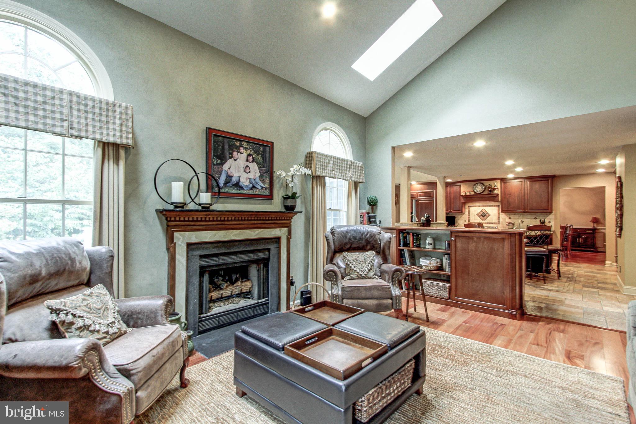 3 Raleigh Circle Medford, NJ 08055 - Photo 7 of 41 Family room with skylights and fireplace