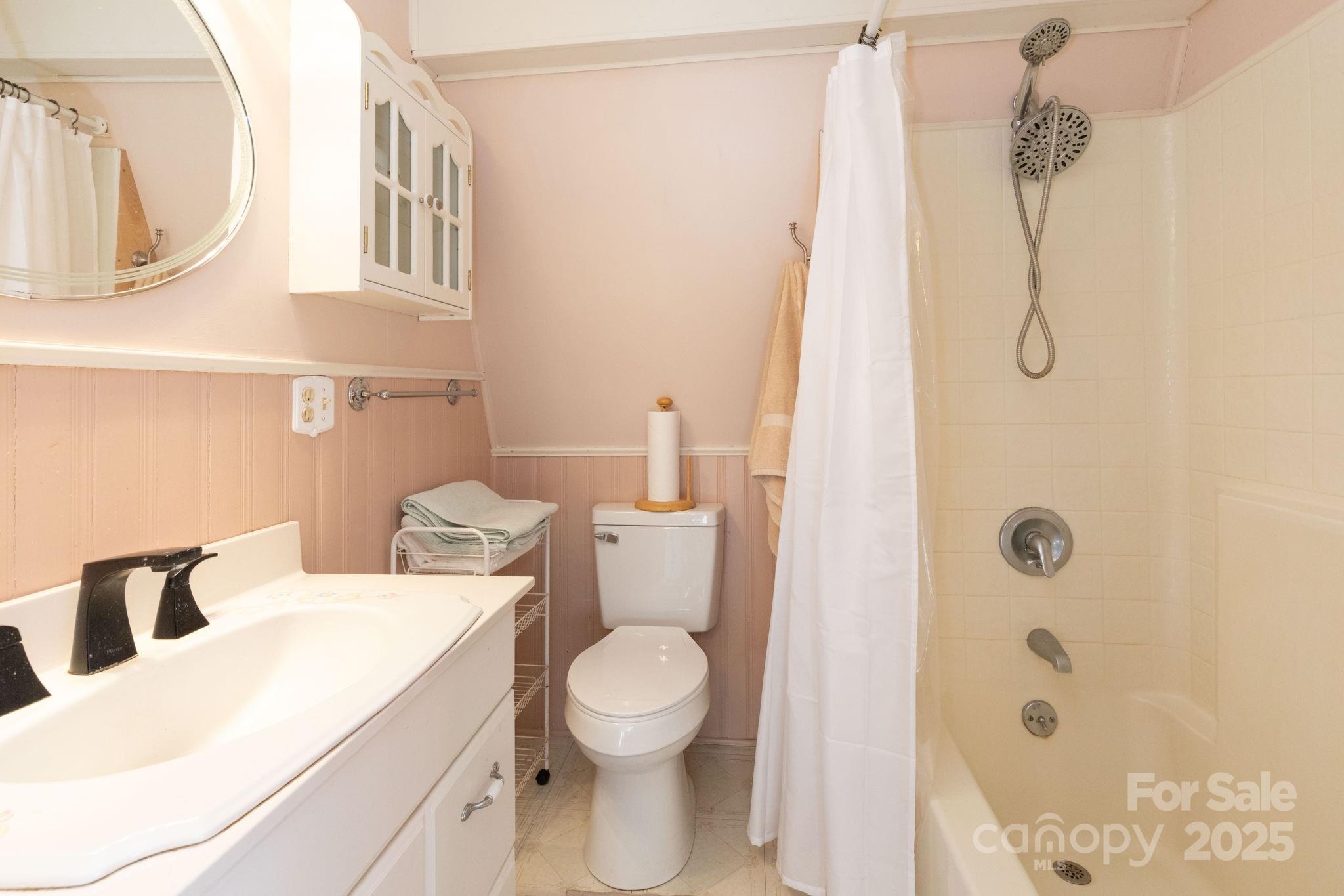 1010 Melton Branch Road Bakersville, NC 28705 - Photo 19 of 43 a bathroom with a toilet a sink and shower