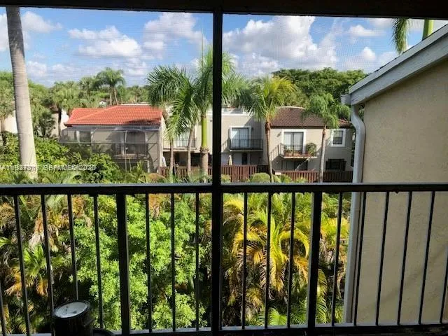 a view of a garden from a yard