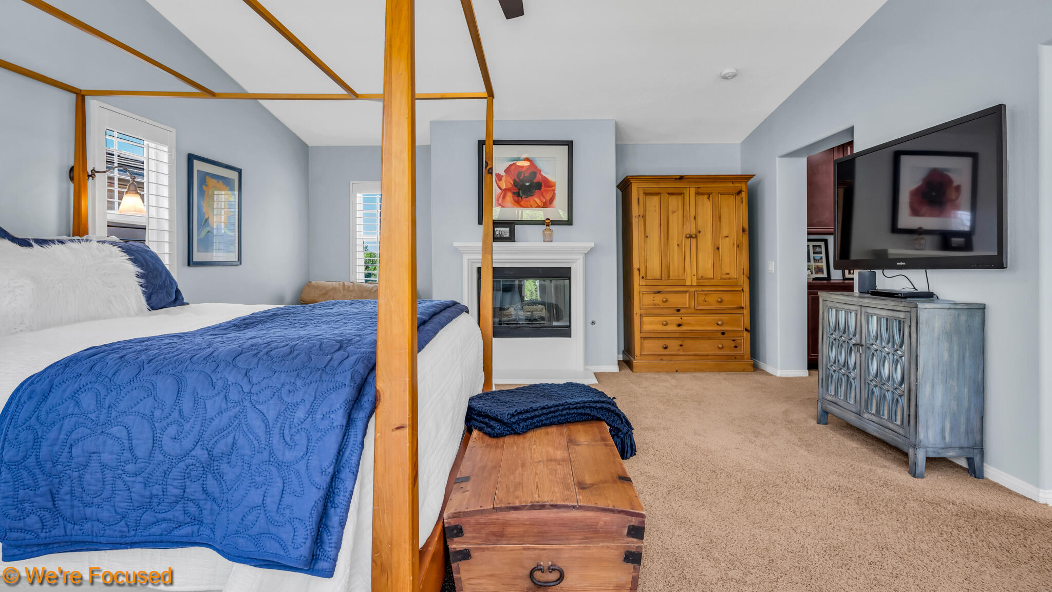 33856 Augusta Circle Yucaipa, CA 92399 - Photo 21 of 55 a bedroom with furniture and a flat screen tv