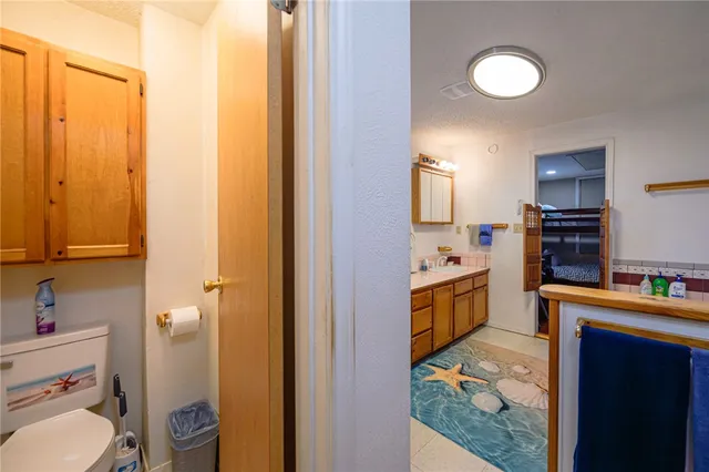 a view of deck with a flat screen tv