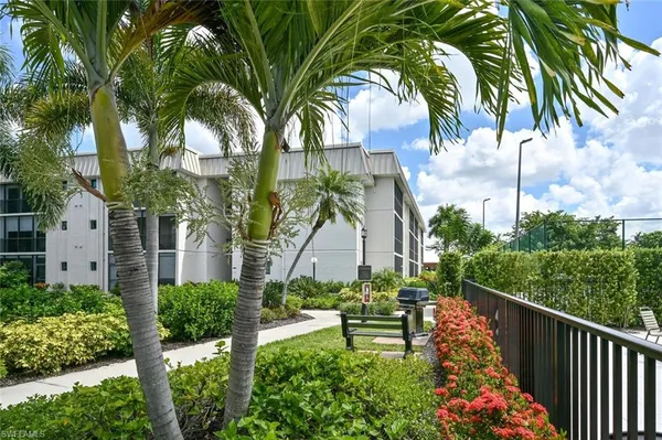 a view of a house with large windows and plants