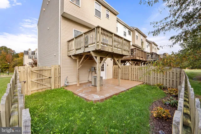 a garden view with a seating space