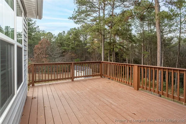 a view of a wooden deck