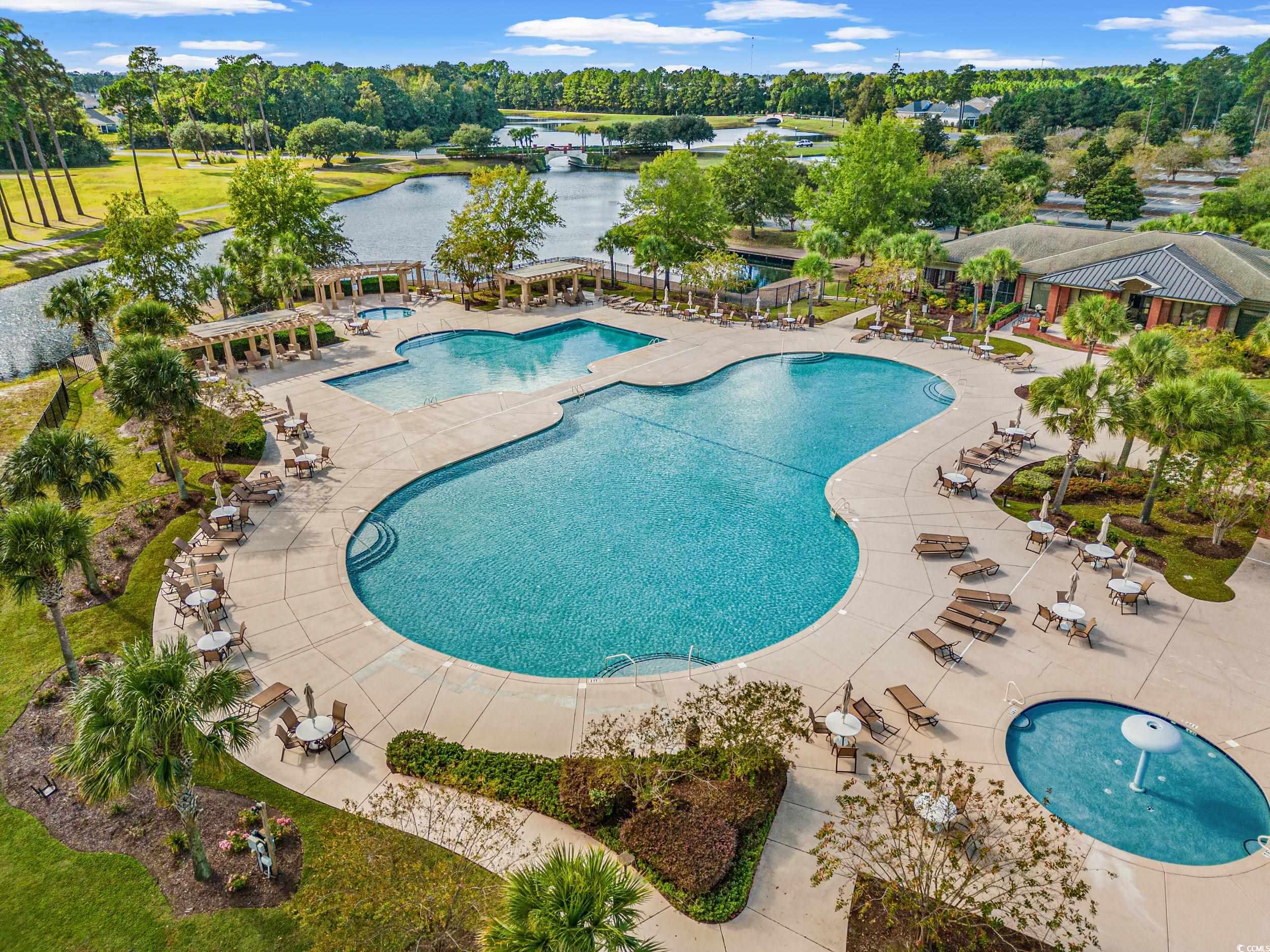 322 Kiskadee Loop, Unit 12E Conway, SC 29526 - Photo 24 of 36 Community pool featuring a patio, a water view, and view of scattered trees