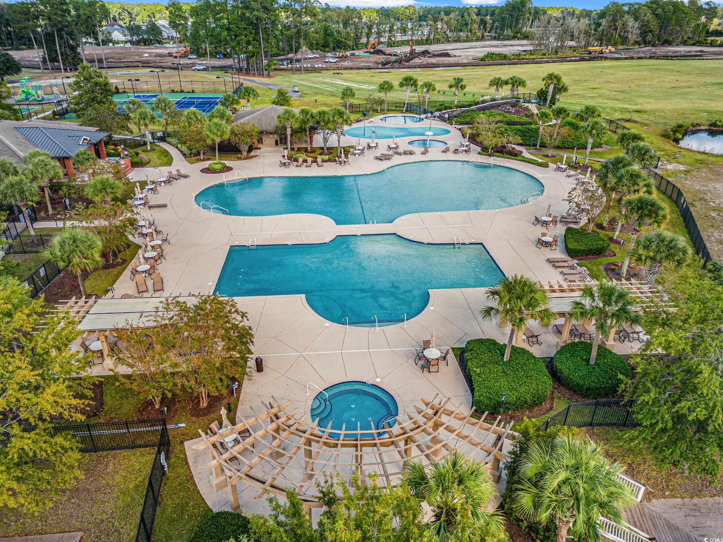 322 Kiskadee Loop, Unit 12E Conway, SC 29526 - Photo 25 of 36 Community pool featuring a community hot tub, a patio, and view of wooded area