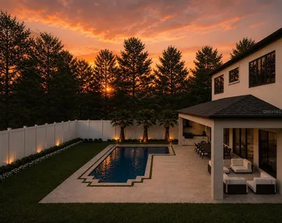 a view of swimming pool with outdoor seating