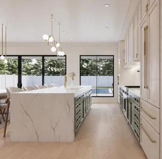 a view of living room kitchen with stainless steel appliances furniture large window and kitchen view