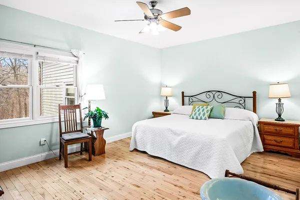 a room with furniture and windows