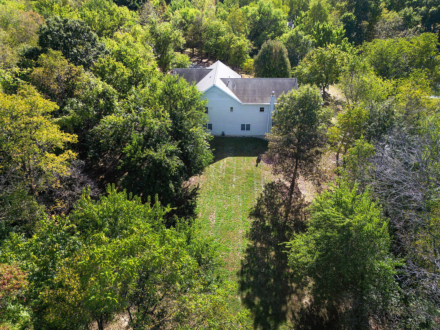 2296 Deer Ridge Court Carlock, IL 61725 - Photo 55 of 59 an aerial view of residential house with outdoor space and trees all around