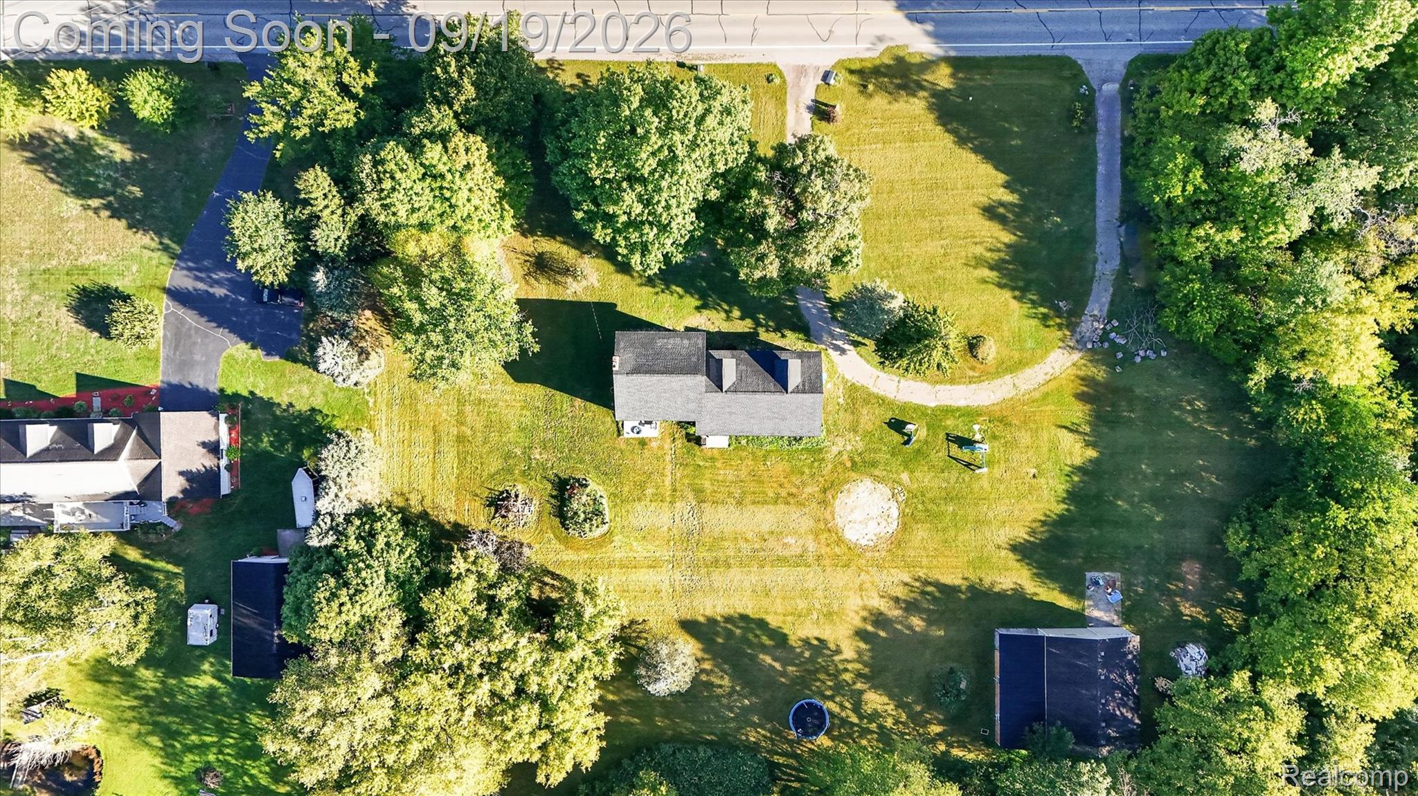 10215 West Mount Morris Road Flushing, MI 48433 - Photo 54 of 58 Expansive green landscape with mature trees and a paved driveway