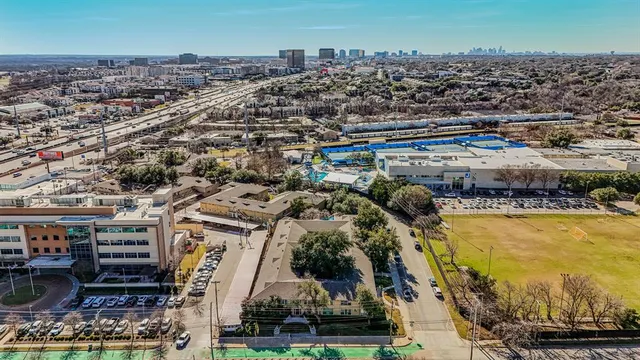 an aerial view of a city