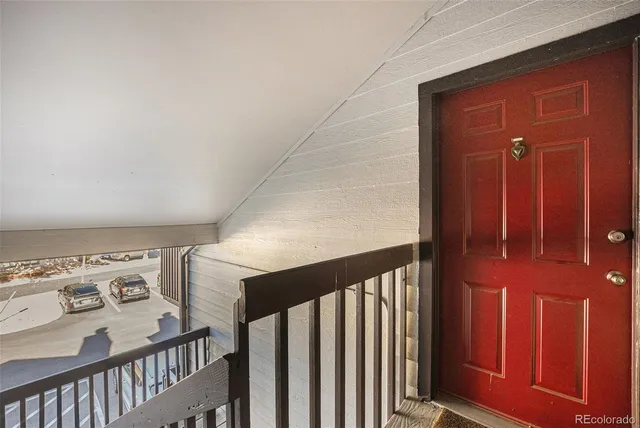 a view of a hallway with workspace