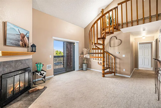 a view of a hallway with staircase