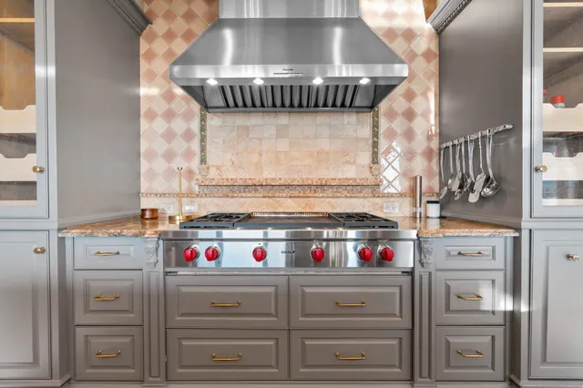 a building outdoor space with seating area