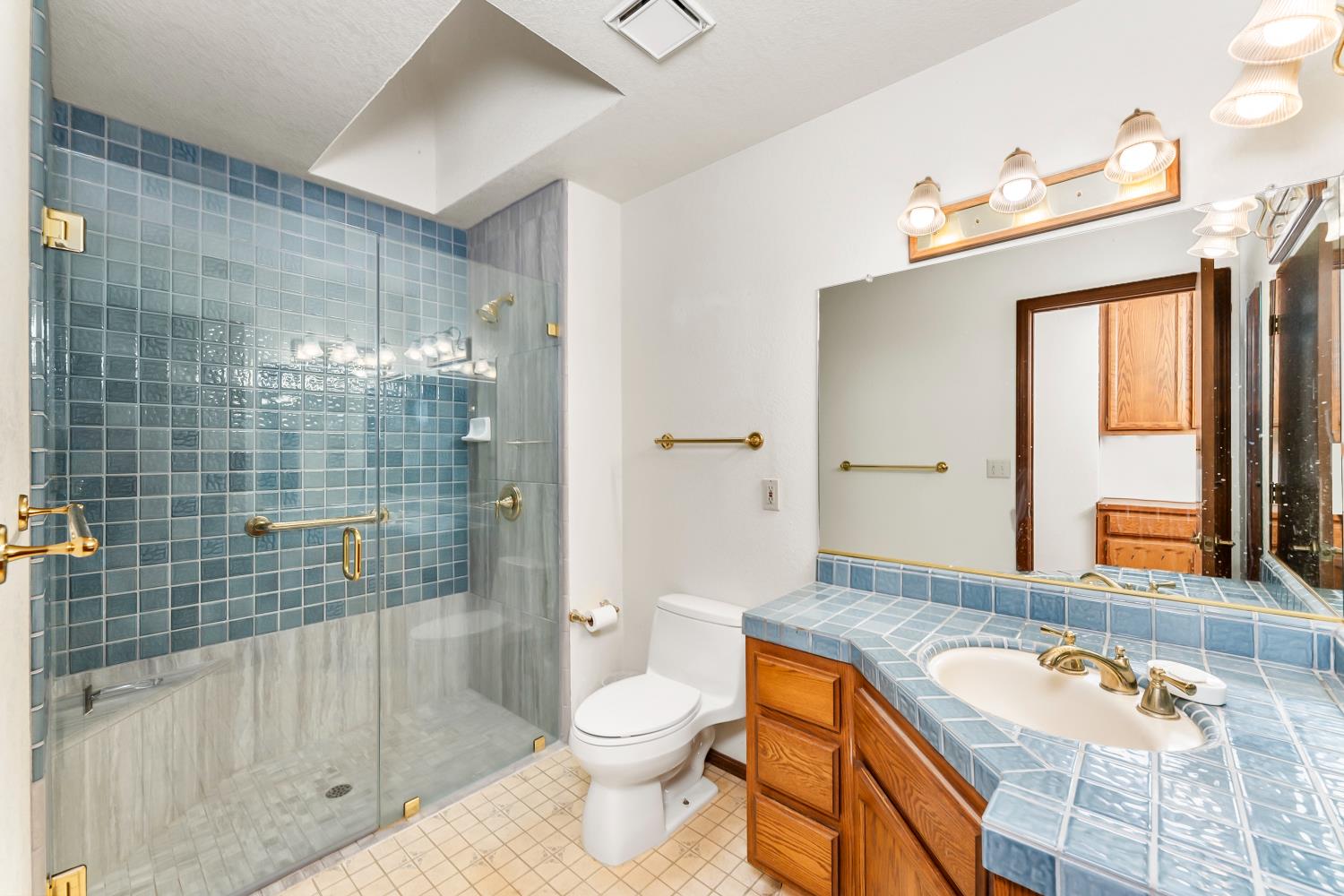 3708 Millbrae Road Cameron Park, CA 95682 - Photo 24 of 48 a bathroom with a sink a toilet and shower