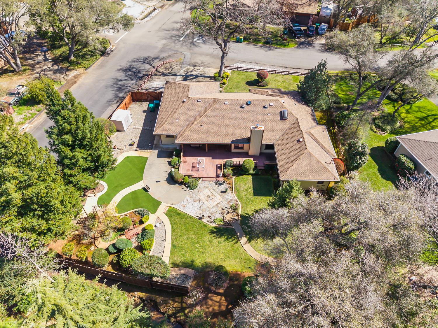 3708 Millbrae Road Cameron Park, CA 95682 - Photo 45 of 48 an aerial view of residential house with yard and swimming pool