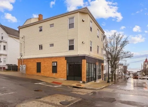 a front view of a building