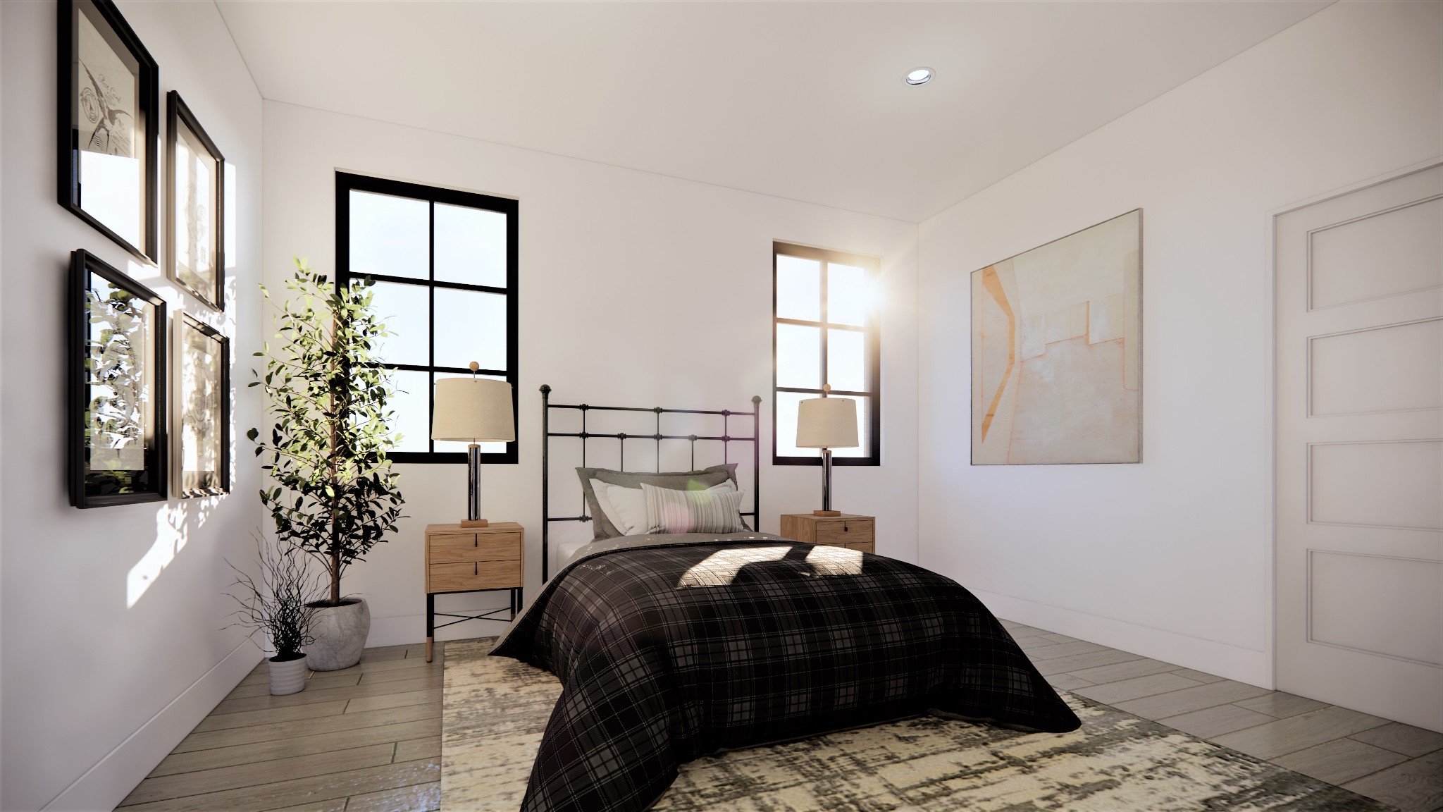 5103 Cornwall Drive Brentwood, TN 37027 - Photo 27 of 50 a bedroom with a bed lamp and a potted plant