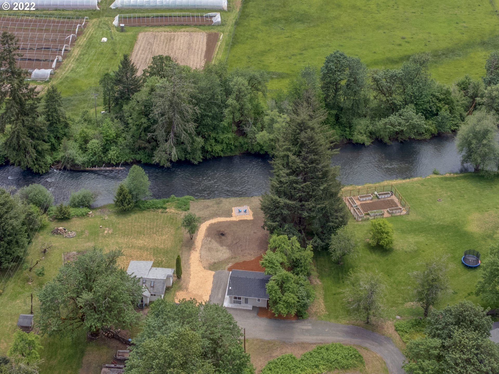 92143 Marcola Road Marcola, OR 97454 - Photo 4 of 27 an aerial view of residential house with outdoor space and swimming pool