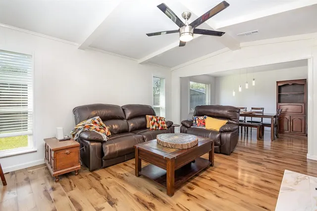 a living room with furniture